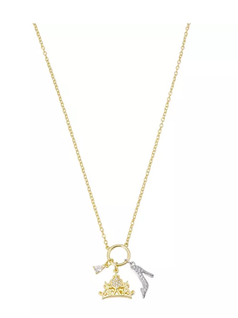Disney Classics Jewelry | Cinderella Cubic Zirconia Gold-Plated Pendant Necklace